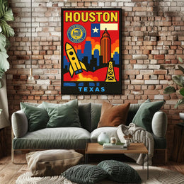 Vibrant Houston Poster PosterGoat