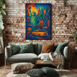 New York City Skyline Iconic Poster Modern Wall Art