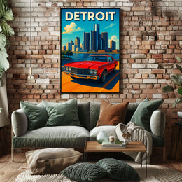 Detroit Cityscape Poster