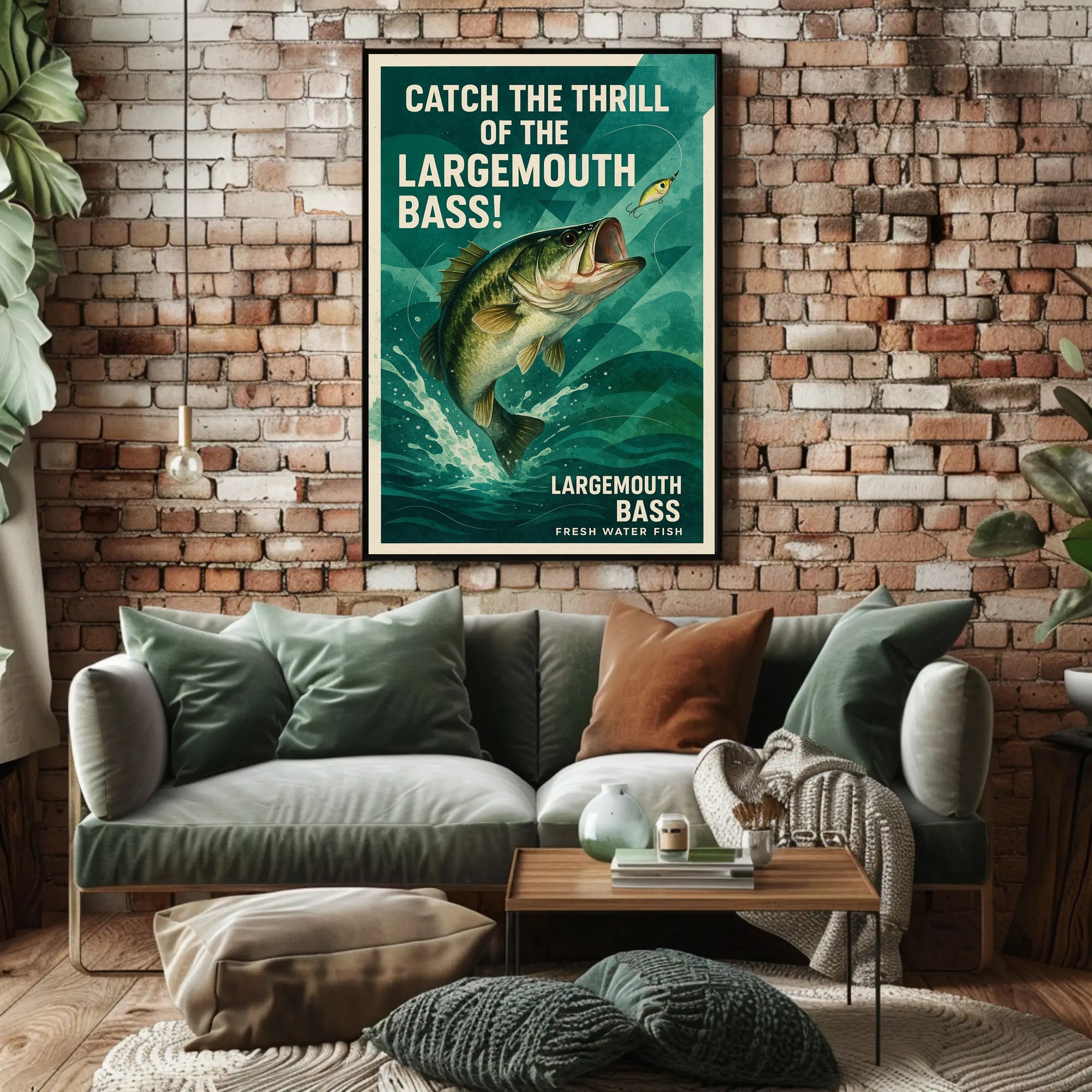 Fishing Adventure Largemouth Bass Sports Poster