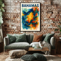 Vibrant Bahamas Tropical Sunset Wanderlust Poster