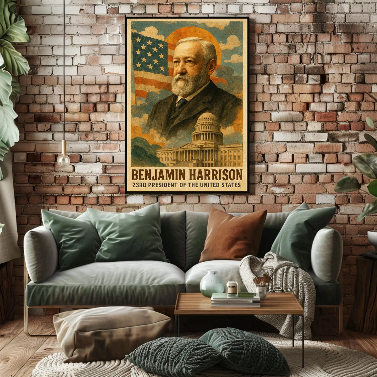 Benjamin Harrison 23rd President of the United States Layered Digital Collage Poster