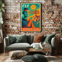 Vibrant Croatia Travel Poster for Cultural Exploration PosterGoat