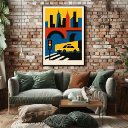 Urban Symphony City Poster Geometric Art For Modern Homes