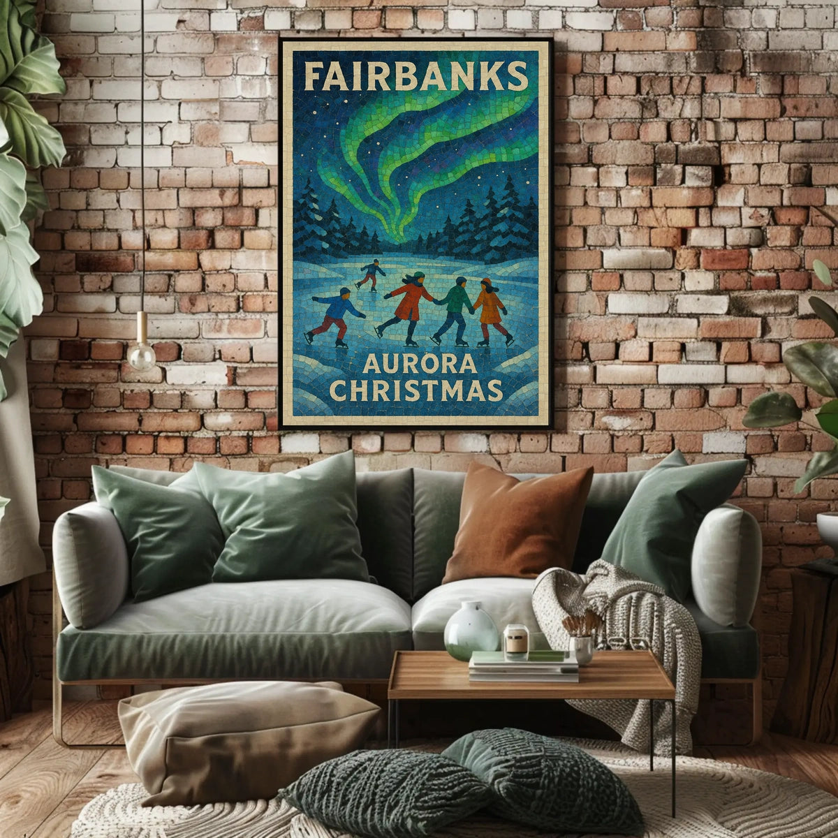 Fairbanks Aurora Christmas Poster