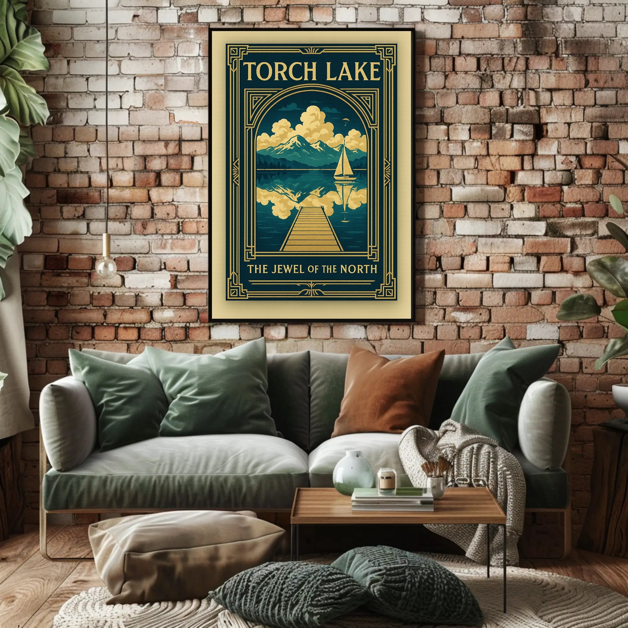 Torch Lake Vintage Travel Poster Wall Art