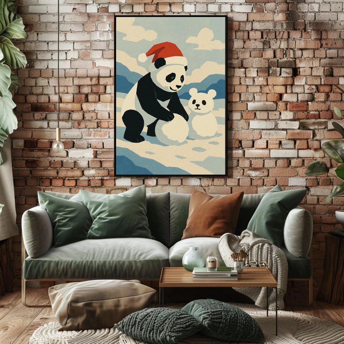 Festive Panda in Winter Wonderland Poster
