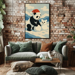 Festive Panda in Winter Wonderland Poster