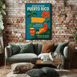 Puerto Rico Travel Adventure: Tropical & Cultural Heritage Travel Poster