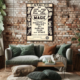 E-Z Magic Catalog Vintage Magic Tricks Artistic Poster