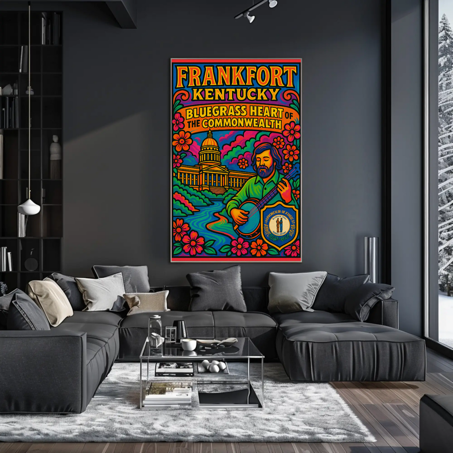 Frankfort Kentucky Bluegrass Capitol Travel Poster