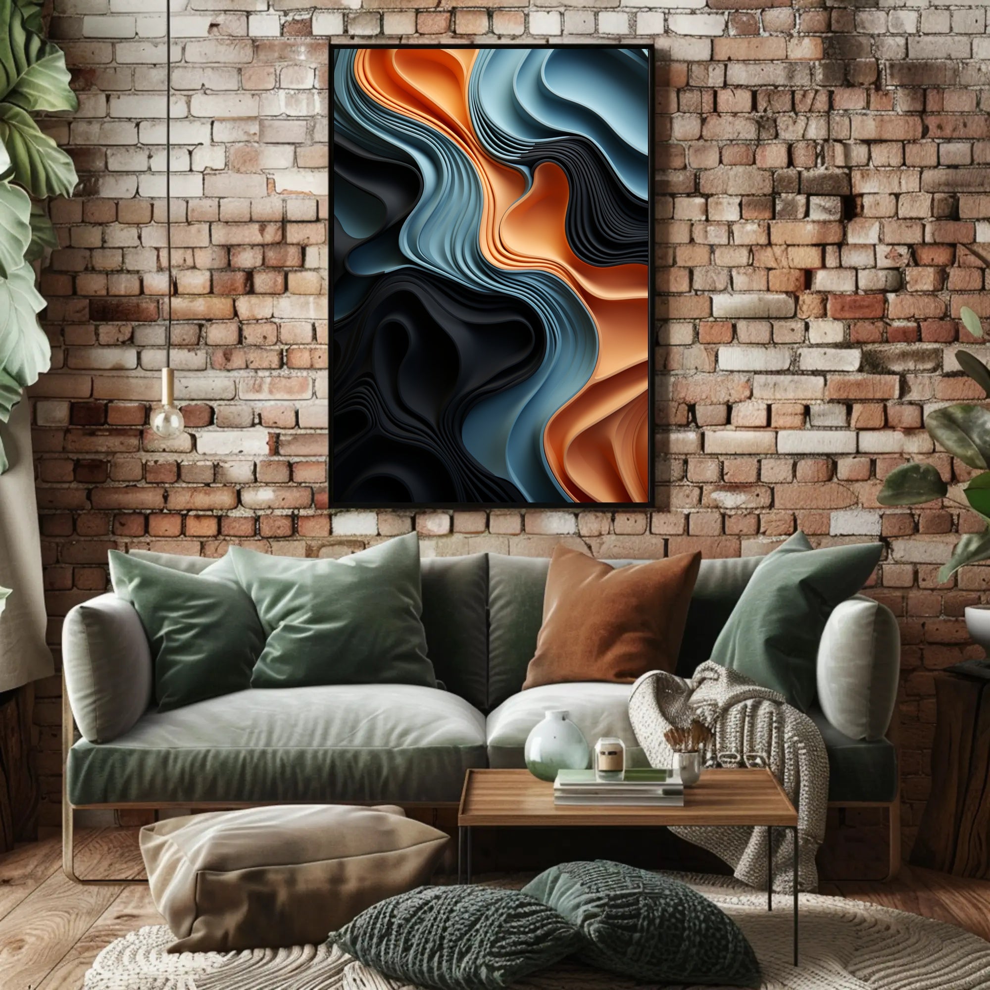 Abstract Waves Of Color Abstract Poster PosterGoat