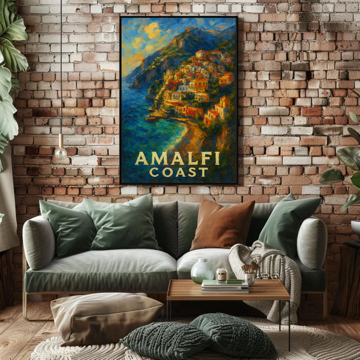 Amalfi Coast Poster Wall Art For Coastal Home Decor