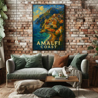 Amalfi Coast Poster Wall Art For Coastal Home Decor