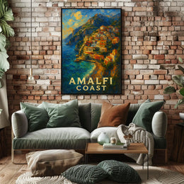 Amalfi Coast Poster Wall Art For Coastal Home Decor