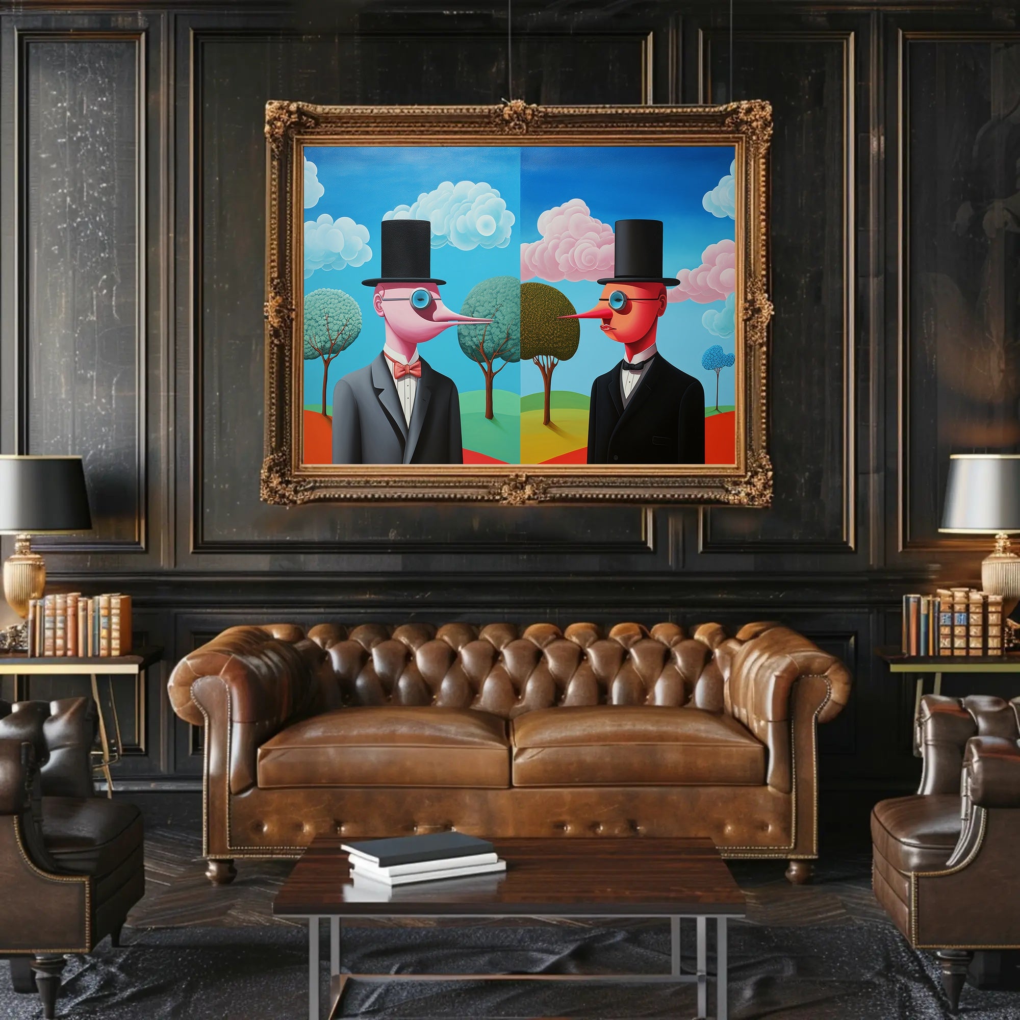 Surrealistic Duo in Dreamscape Abstract or Artistic Poster