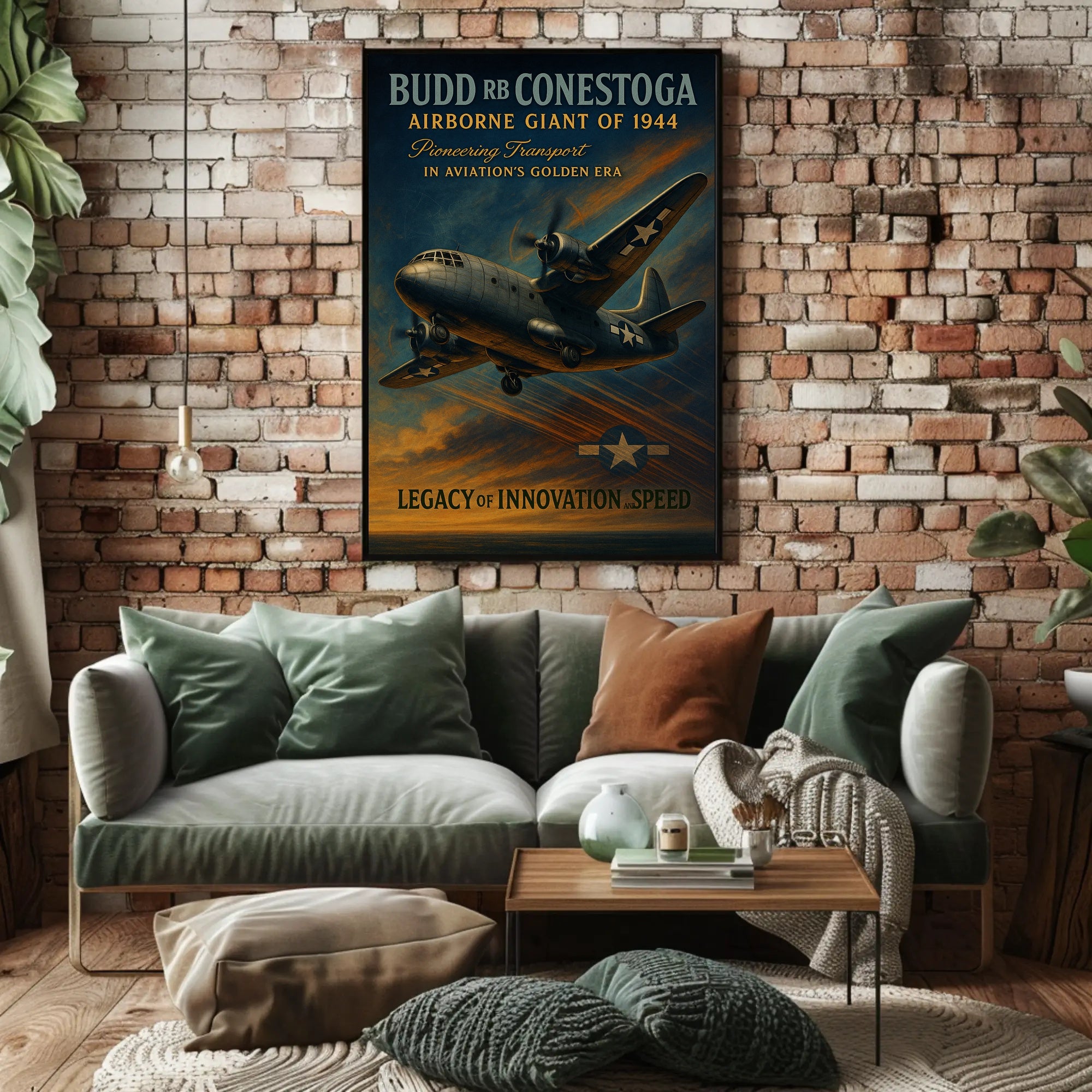 Budd RB Conestoga WWII Aviation Poster