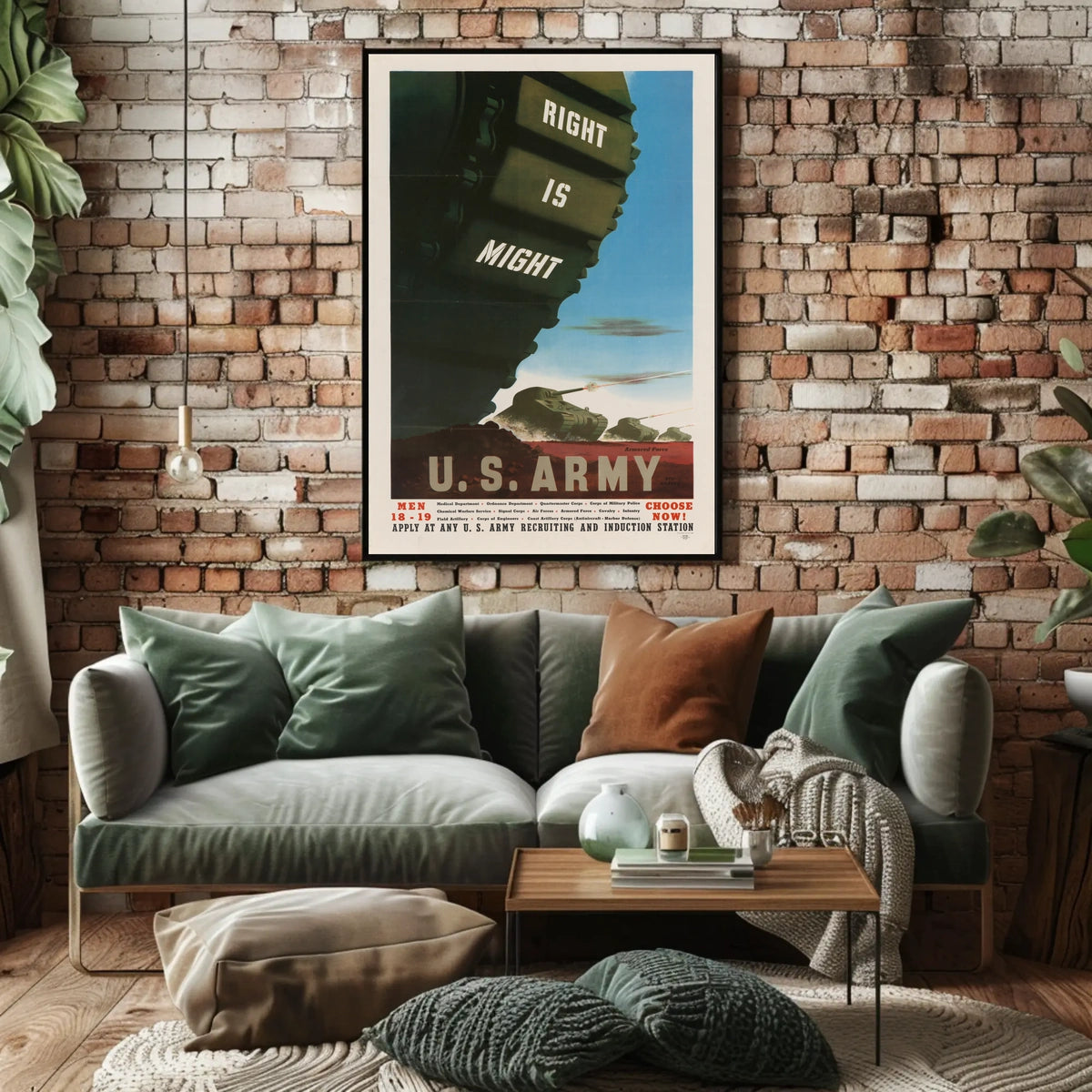 WWII Army Recruitment Poster: Vintage and Patriotic Propaganda
