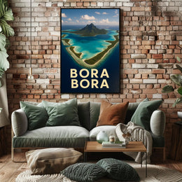 Bora Bora: Serene Aerial View Travel Poster PosterGoat