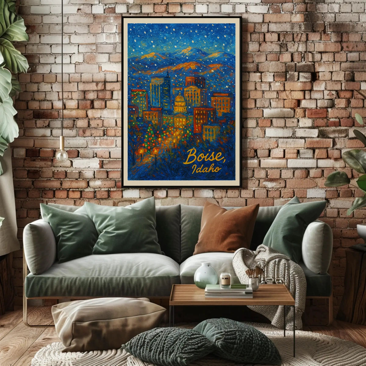 Boise, Idaho A Nighttime Cityscape Poster