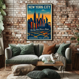 New York City Skyline Poster Iconic Cityscape Art For Home