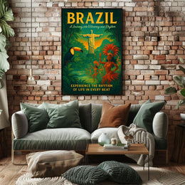 Brazilian Culture Dancers Lush Greenery Poster