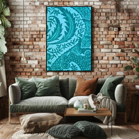Intricate Teal Patterns Poster