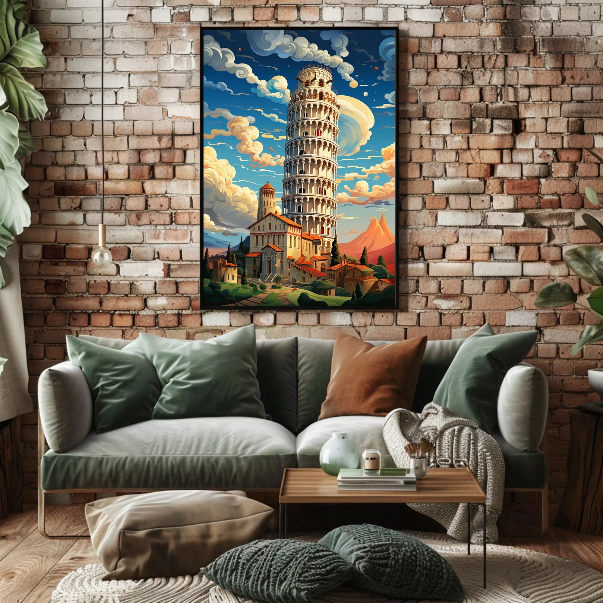 The Leaning Tower Of Pisa Artistic Poster PosterGoat