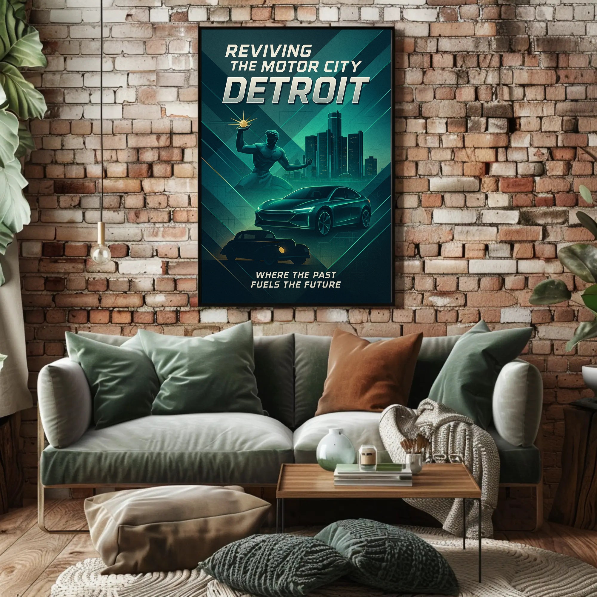 Detroit's Automotive Legacy Revival Urban or Cityscape Poster PosterGoat
