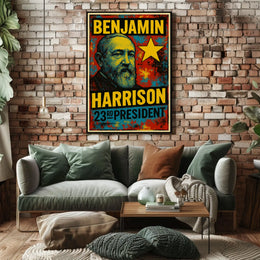 Benjamin Harrison 23rd President of the United States Graffiti Pop Art Poster
