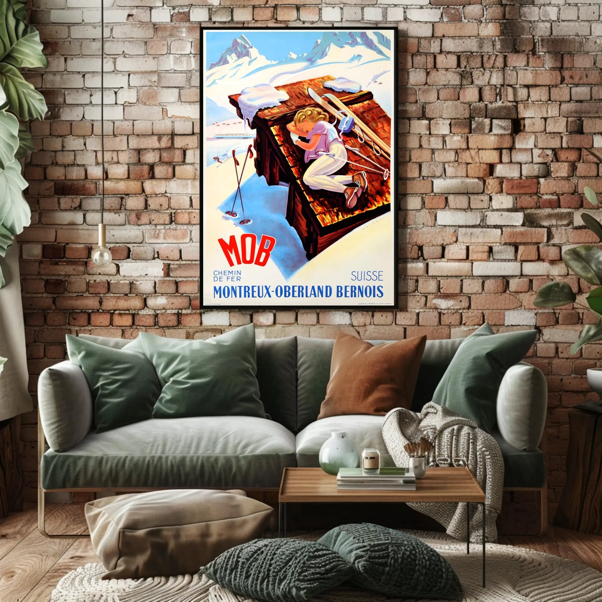 Montreux-Oberland Bernois Swiss Skiing Poster