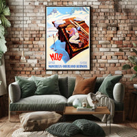 Montreux-Oberland Bernois Swiss Skiing Poster