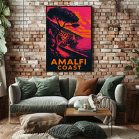 Amalfi Coast Poster Wall Art for Coastal Home Decor