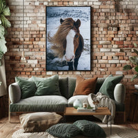 Majestic Icelandic Horse in Winter Animal Poster