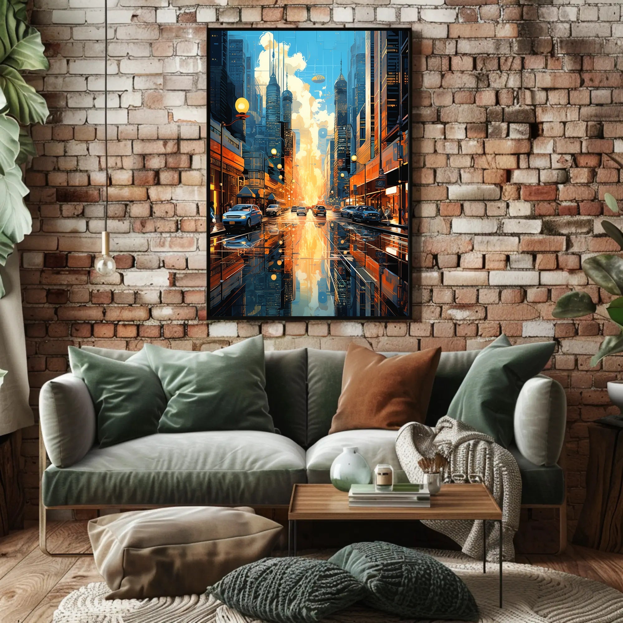 Futuristic Cityscape with Floating Vehicles Sci-Fi Poster