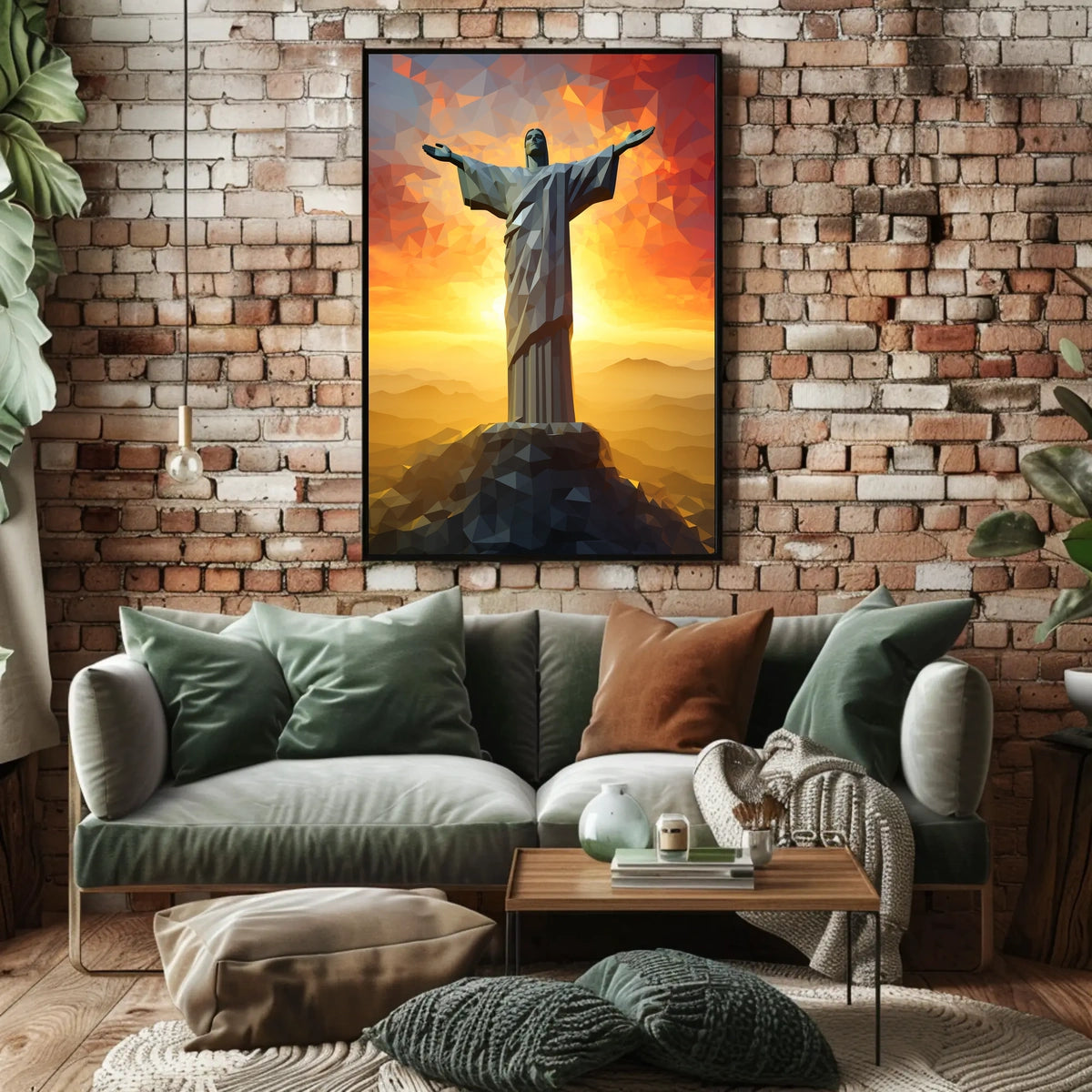 Christ the Redeemer Vibrant Landmark Travel Poster