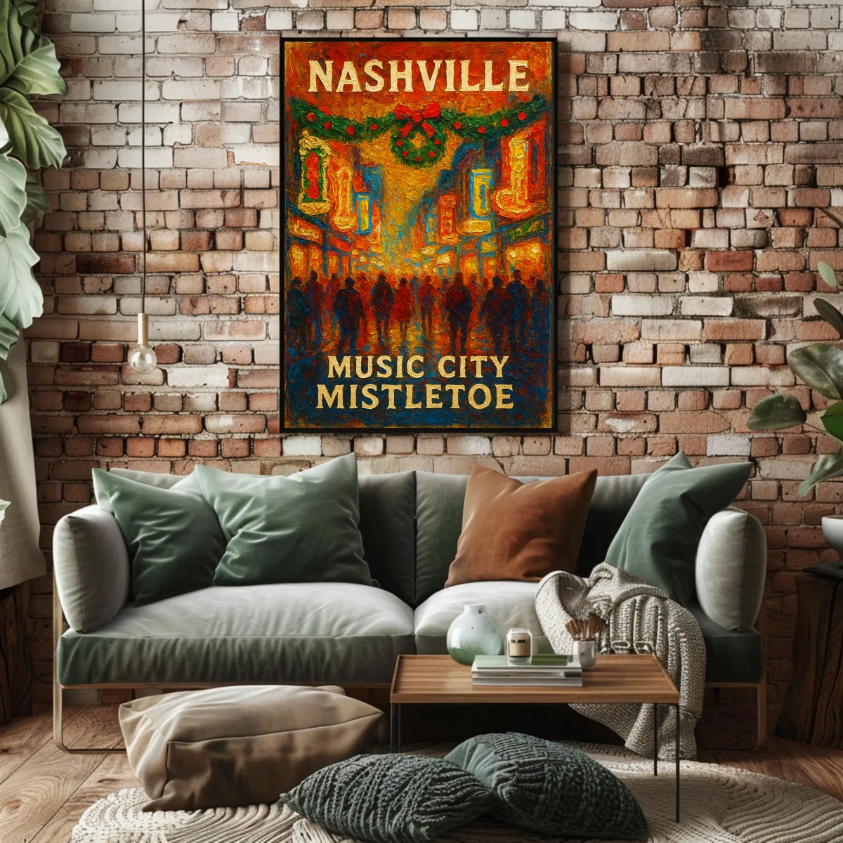 Nashville Music City Mistletoe Poster