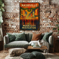 Nashville Music City Mistletoe Poster