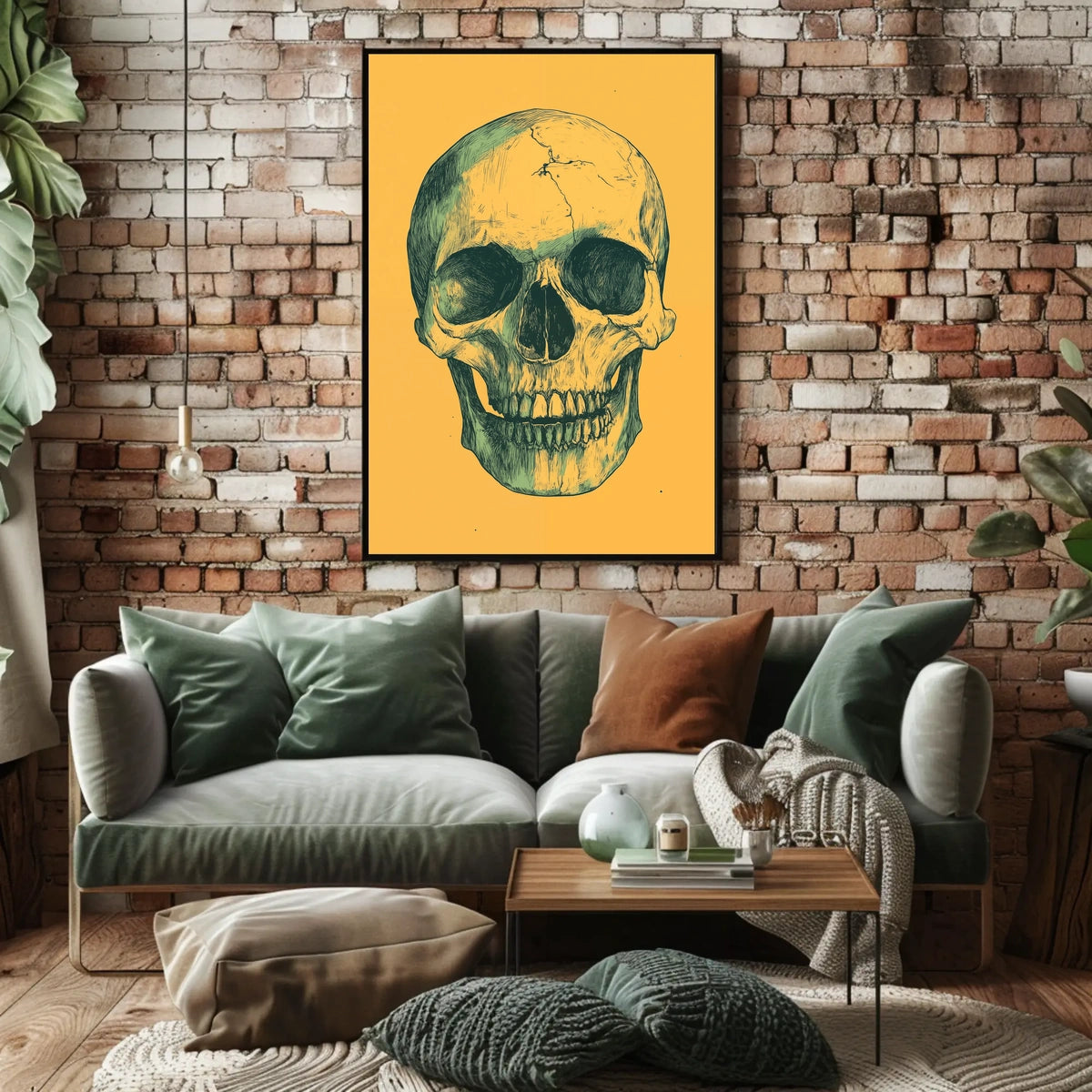 Human Skull Mortality Decay Illustration Poster