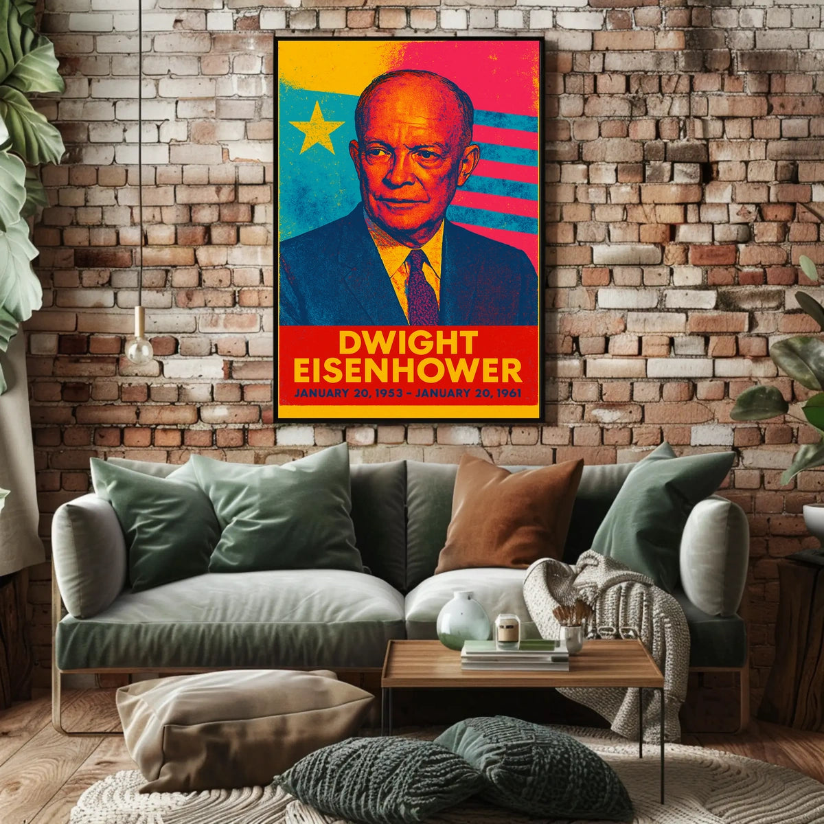 Dwight Eisenhower Travel Retro Pop Art Decor Poster