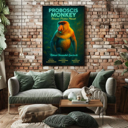 Proboscis Monkey Borneos Pristine Marvel Poster