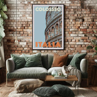 Colosseum Nostalgic Italian Architecture Travel Poster PosterGoat