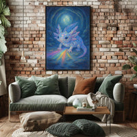 Crystal Axolotl In A Mystical Cave Poster