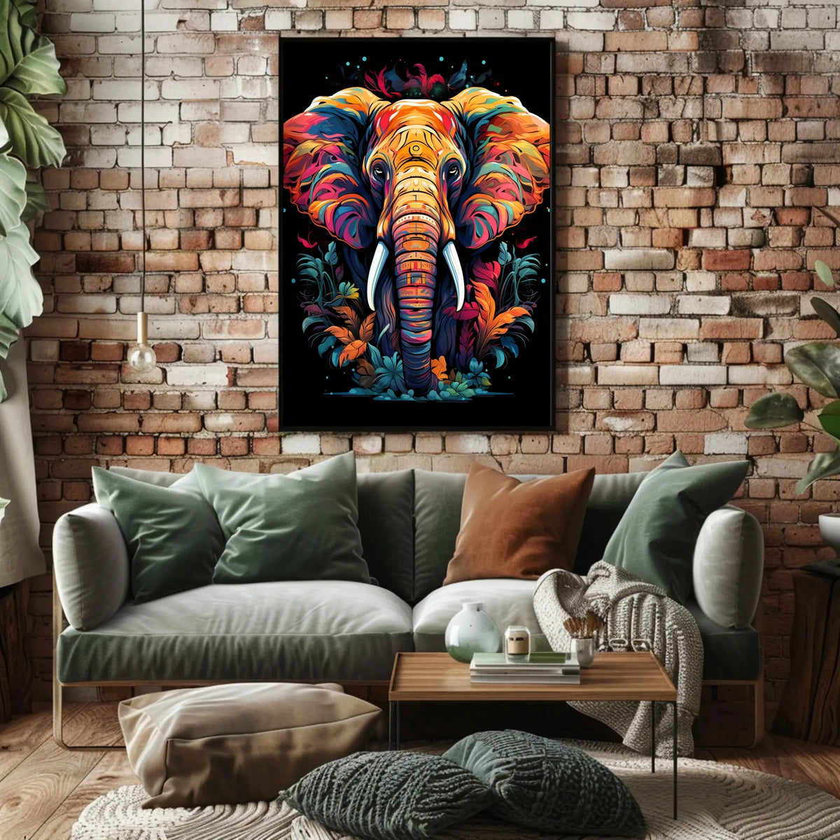 Majestic Elephant Abstract Wildlife Art Poster