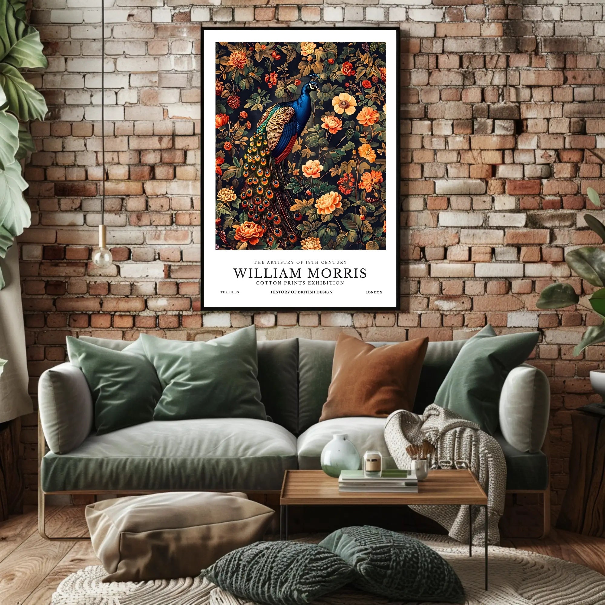 William Morris Textile Design Exhibition Artistic Poster