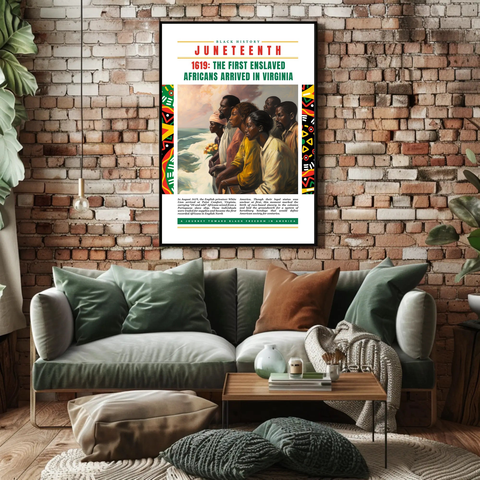 Black History Arrival Commemorative Art Print - Heritage Poster