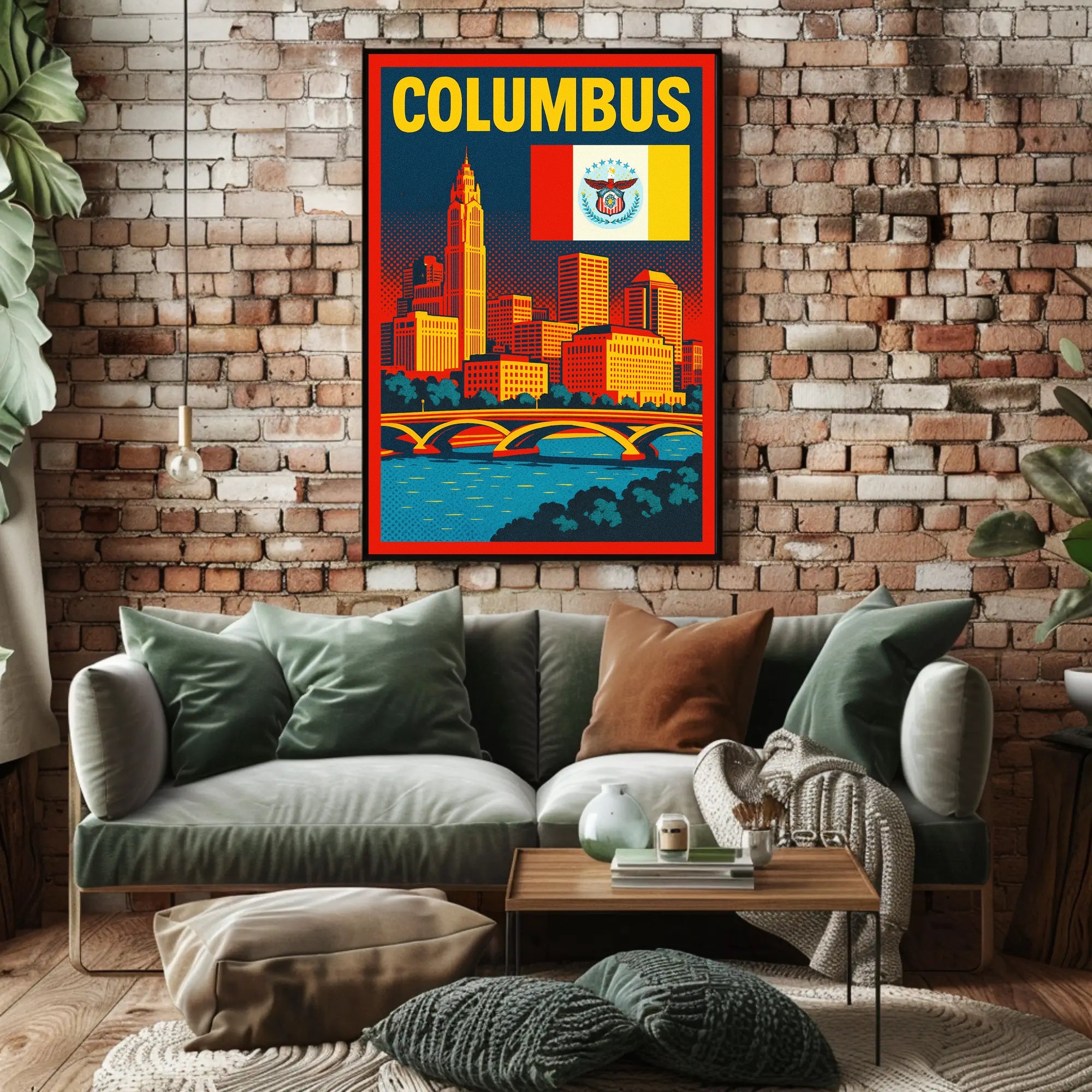 Columbus Cityscape Poster PosterGoat