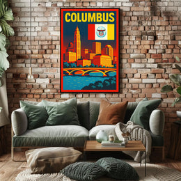 Columbus Cityscape Poster PosterGoat