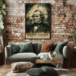 Andrew Johnson 17th President of the United States Double Exposure Poster
