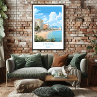 Scenic Beachfront of Cannes Poster